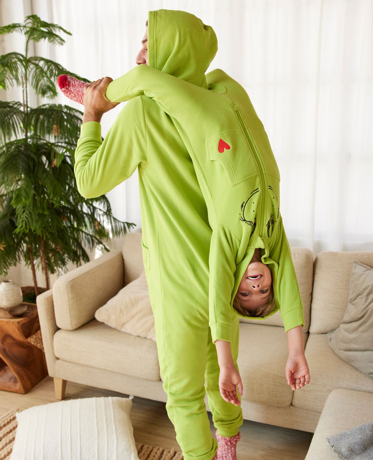 Kids Dr. Seuss Grinch Costume Fleece Jumpsuit - Image 7