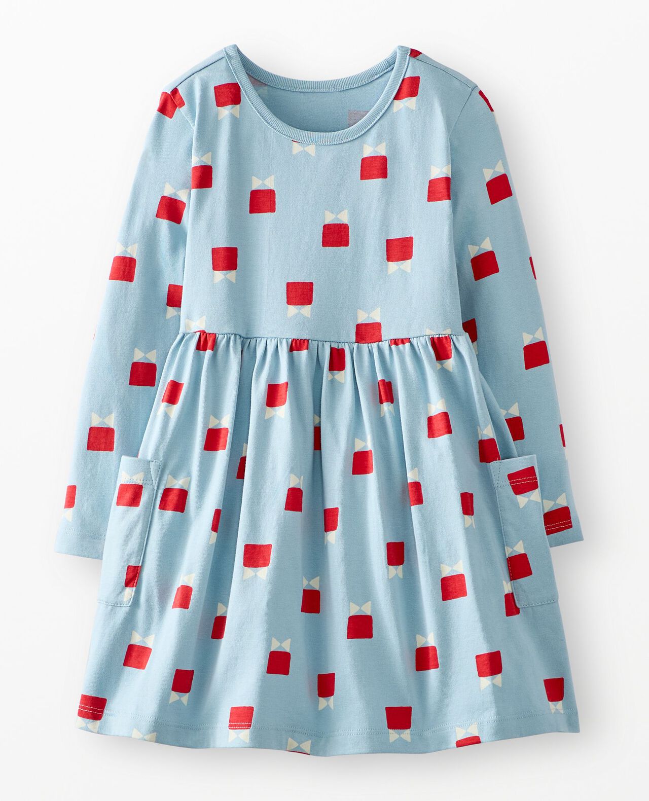 Holiday Long Sleeve Playground Dress with Pockets