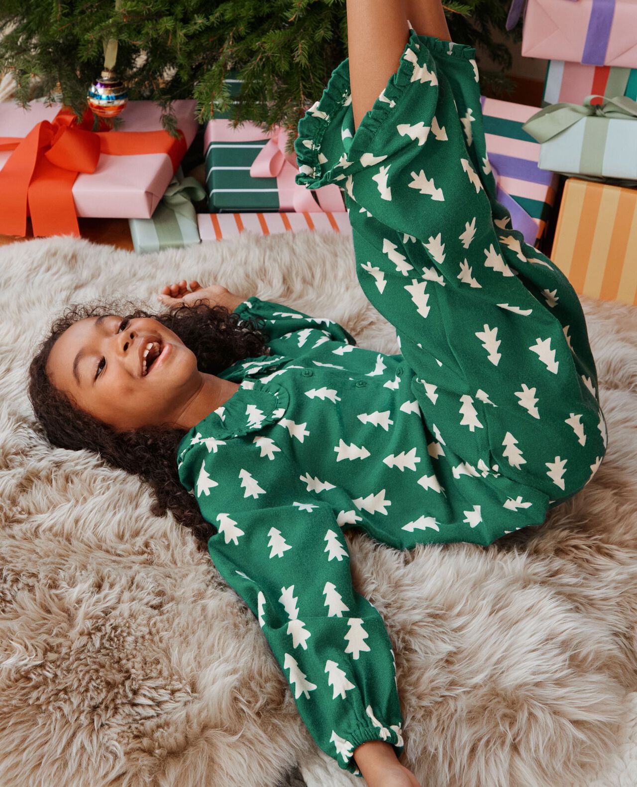 Holiday Ruffle Flannel Pajama Set - Image 4
