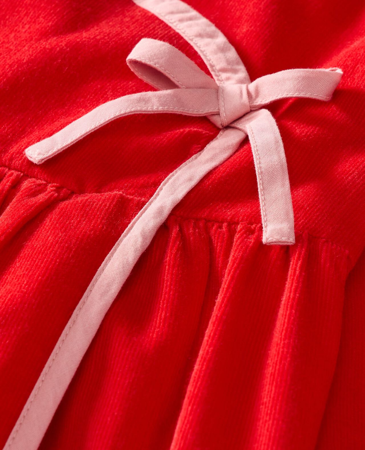 Balloon Sleeve Corduroy Wrap Dress with Pockets - Image 2