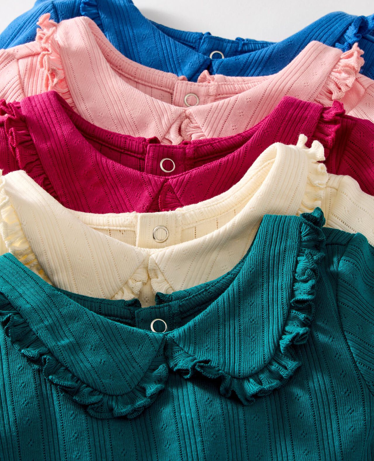 Long Sleeve Pointelle Collared T-Shirt - Image 2