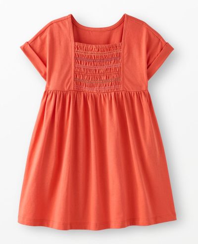 Dolman Sleeve Smocked Dress with Pockets
