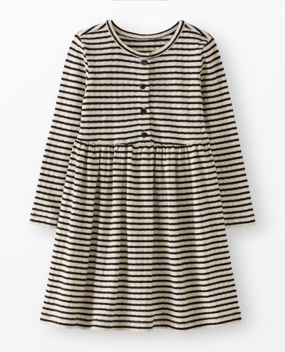 Long Sleeve Pointelle Henley Dress