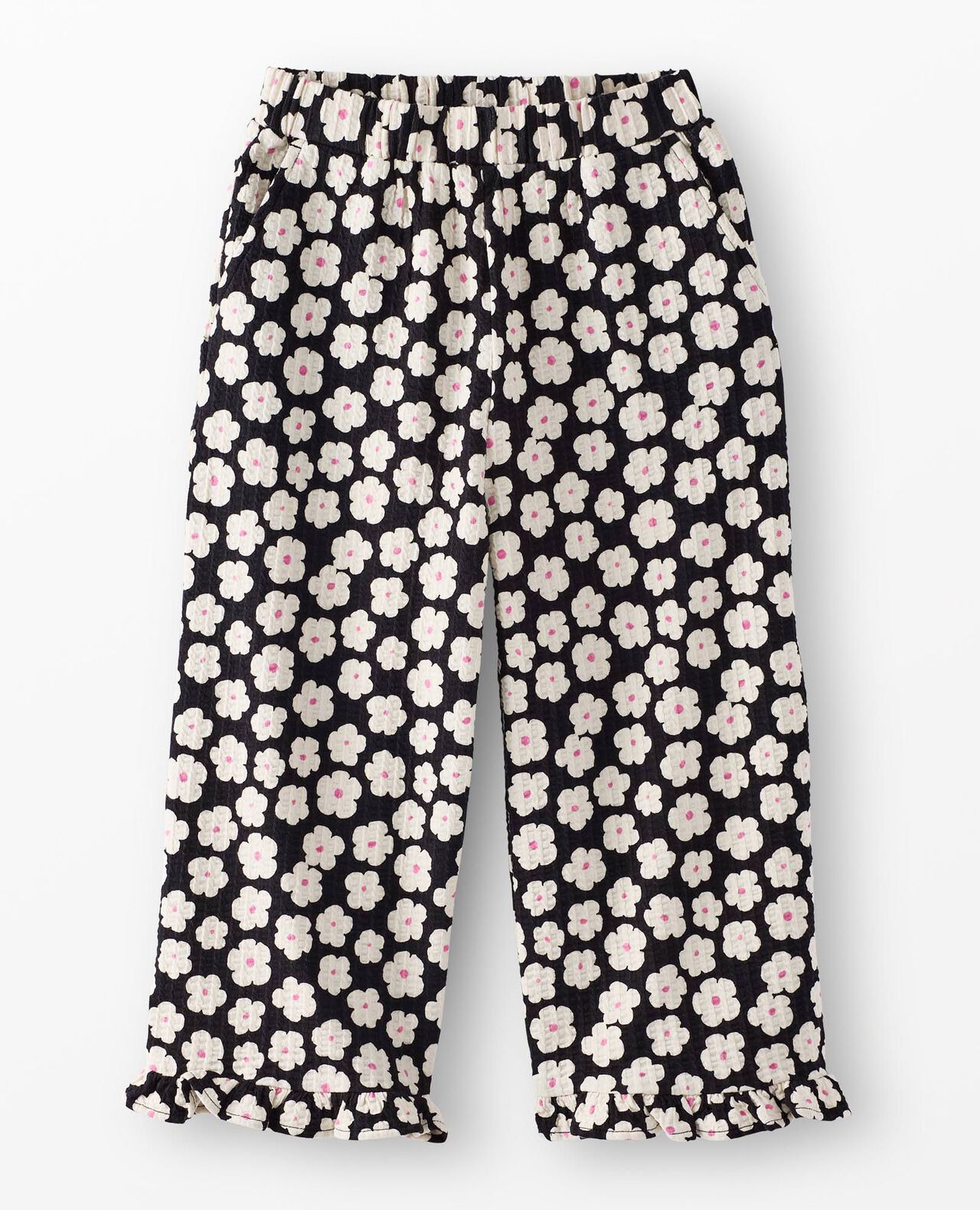 Jacquard Wide Leg Ruffle Pants - Image 2