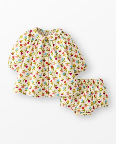 Baby Long Sleeve Corduroy Dress & Bloomers Set