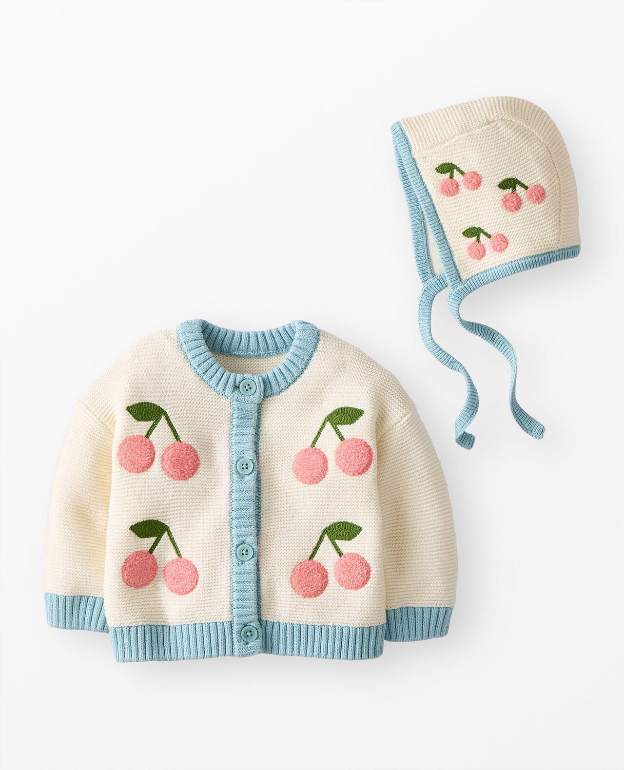 Baby Cherry Cardigan & Hat Set - Image 2