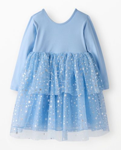 Long Sleeve Tulle Shimmer Dress